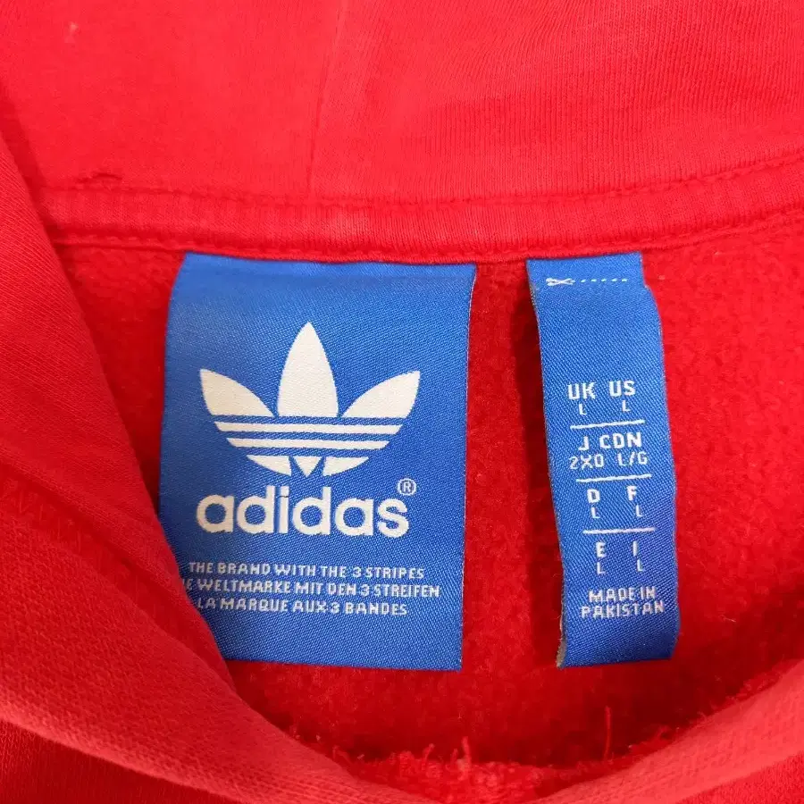 XL105 adidas 기모 후드티 레드 XL-380