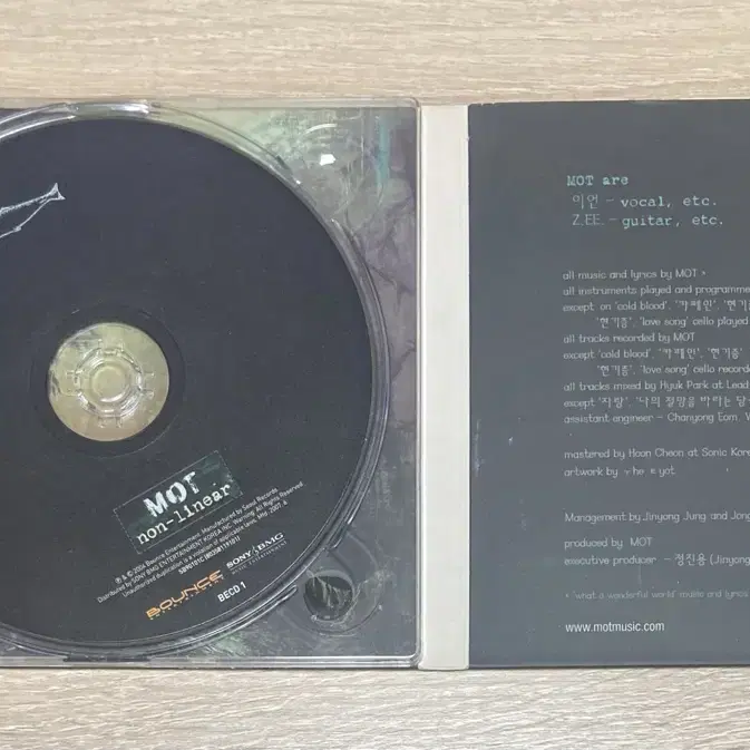 못 (M.O.T.) 1집 Non-Linear CD 판매