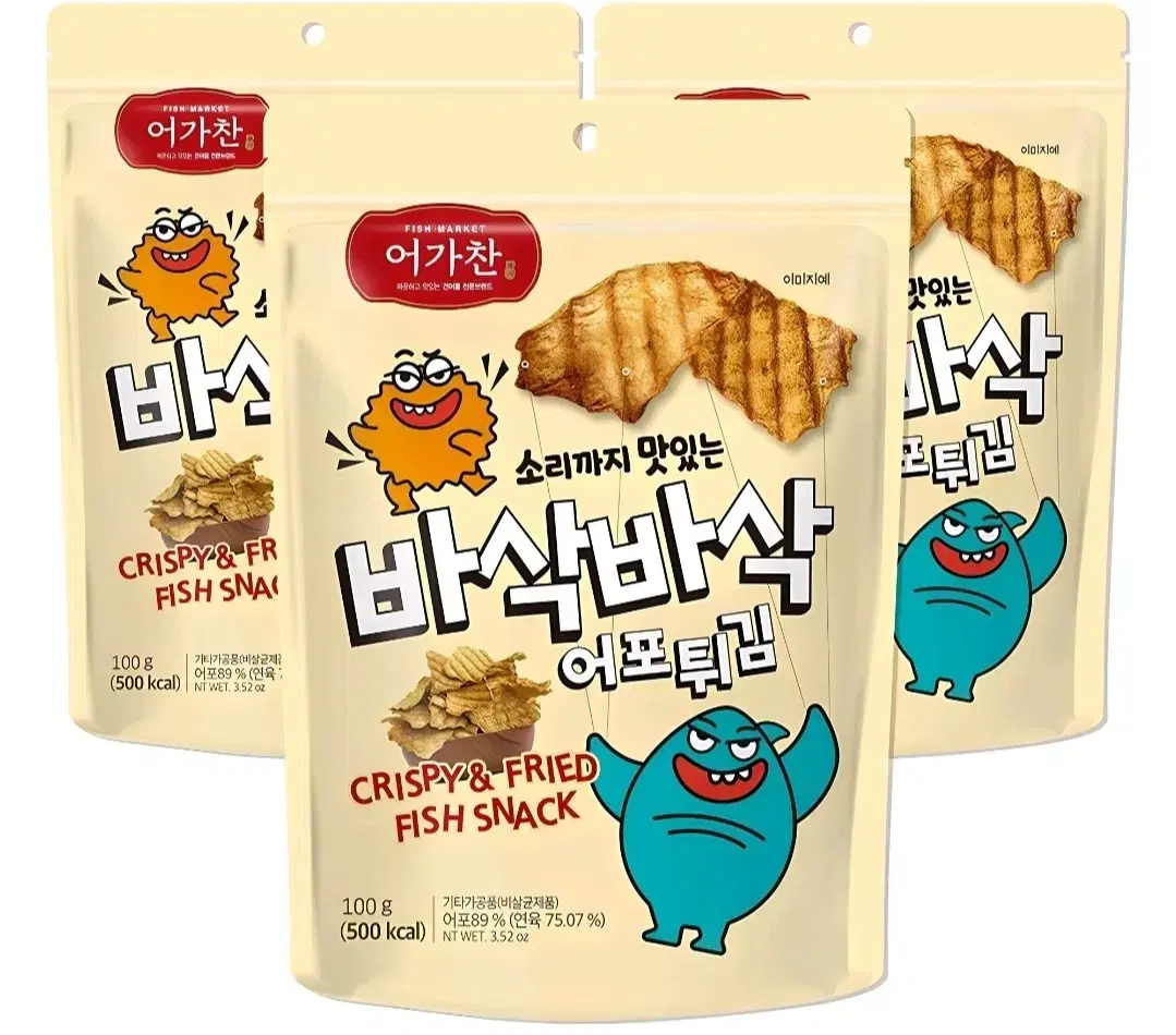 어가찬 소리까지 맛있는 바삭바삭 어포튀김 100g 3개