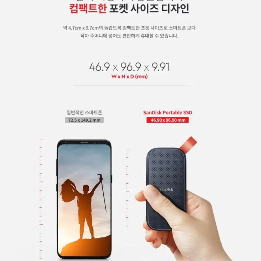 샌디스크 Portable SSD E30 외장하드 2테라용량