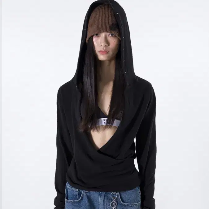 Leey RIVET HOODIE black 리벳 후디