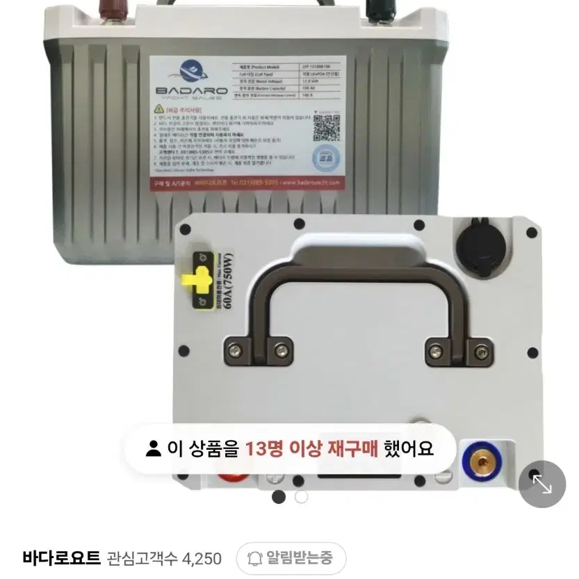 파워뱅크 팝니다 레저/낚시 가이드모터 인산철 배터리 12V 100Ah