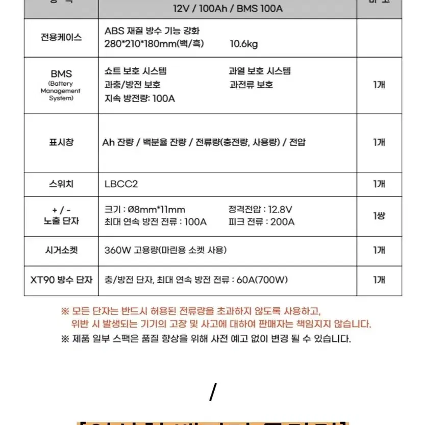 파워뱅크 팝니다 레저/낚시 가이드모터 인산철 배터리 12V 100Ah