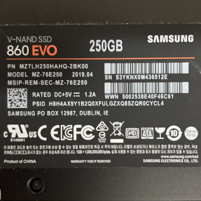 ssd) 삼성 860 EVO 250GB