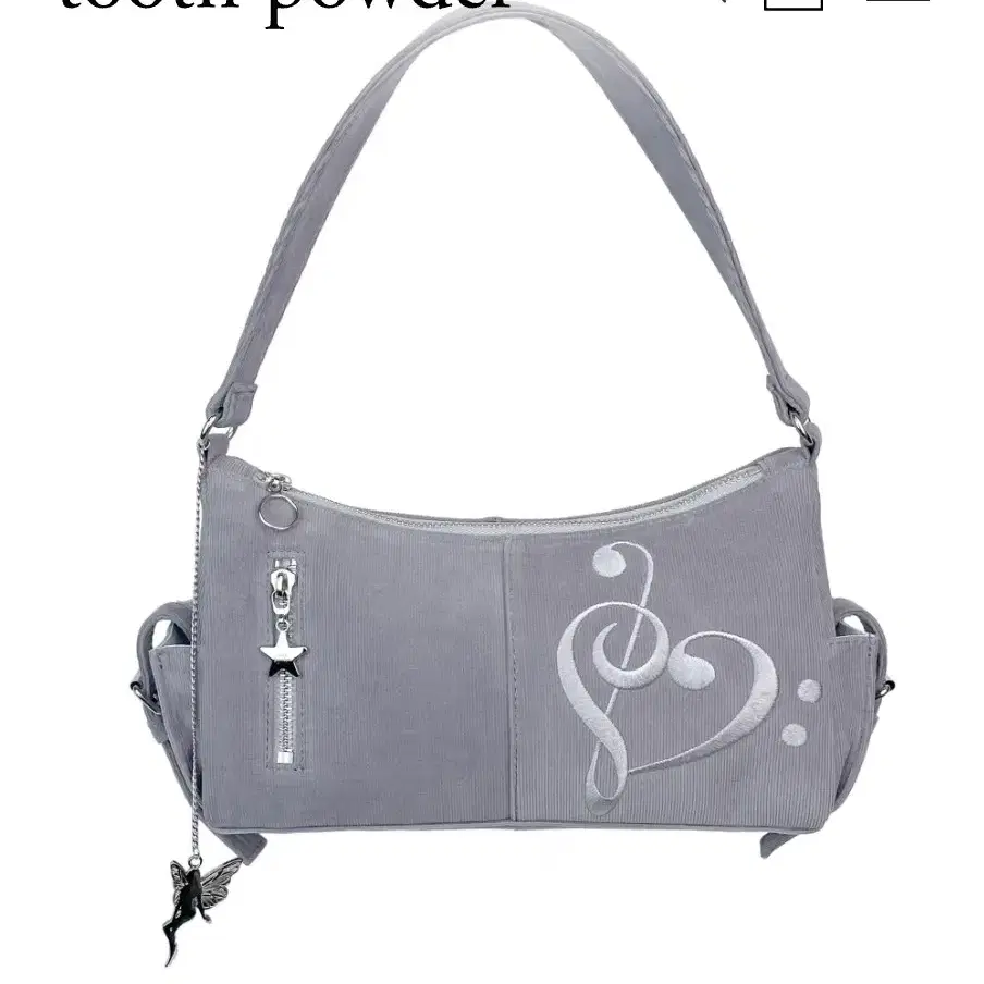 투스파우더 HEART LOGO MINI BAG_GREY 새상품