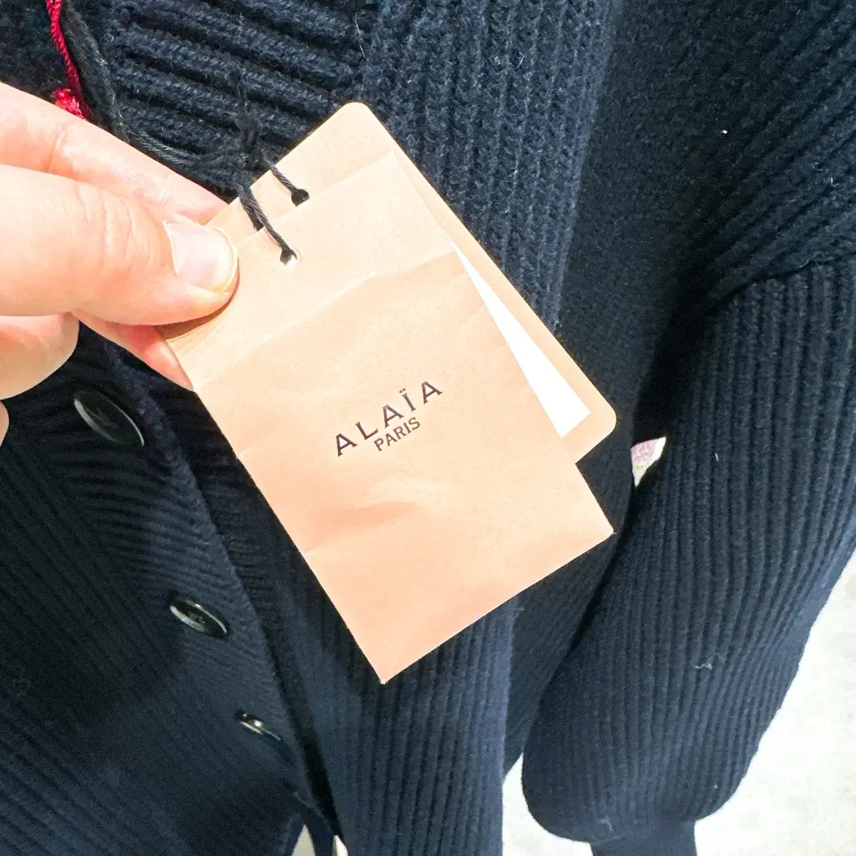 (정품/새상품) ALAIA 알라이아 여성 네이비 오버핏 립 가디건 80%