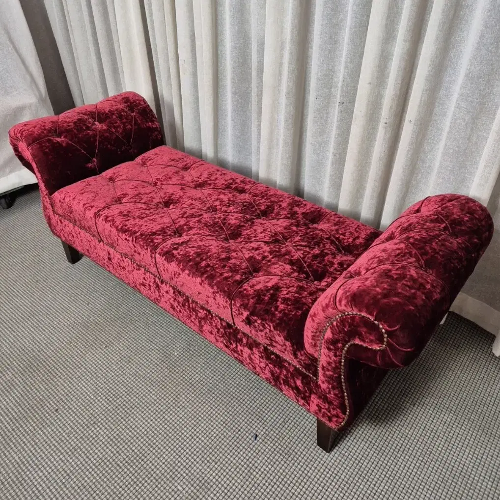 엔틱 레드벨벳 2 Seater Chaise lounge 벤치소파