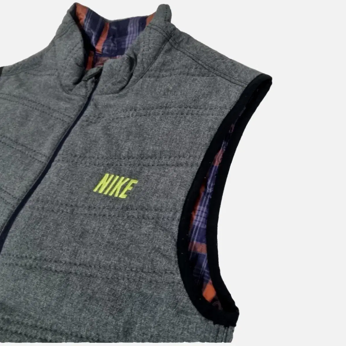 Nike Golf  퍼퍼 베스트 재킷리버시블 그레이 타탄 풀 지퍼(100