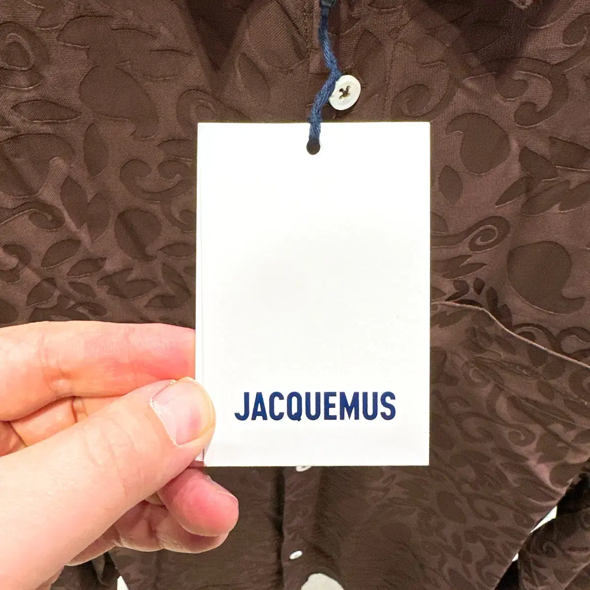 (정품/새상품) JACQUEMUS 자크뮈스 남성 브라운 자카드 셔츠