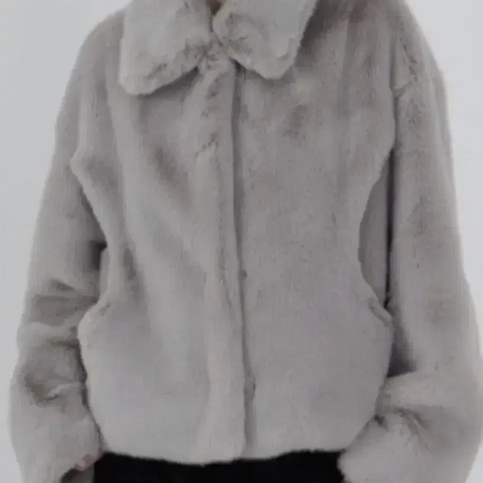 트리밍버드 Round Pocket Fur Jacket [ Light Gr