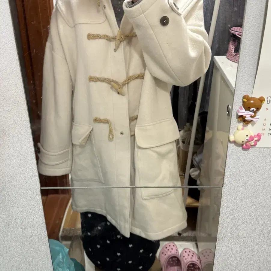 메인부스 [울90%]Oversized Duffle Coat(IVORY)