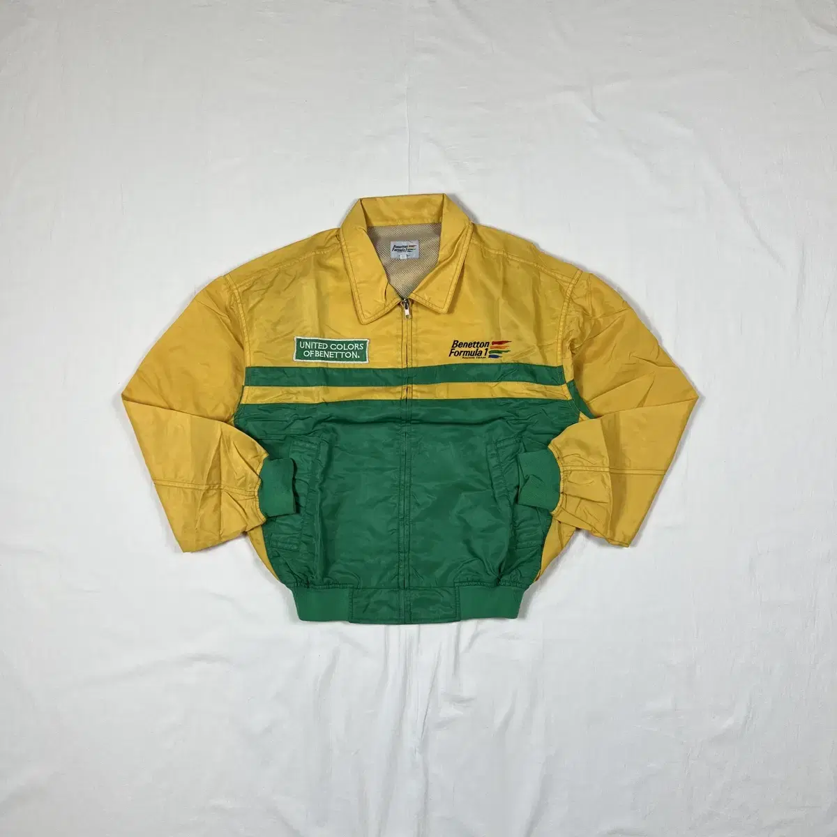 90s 베네통포뮬러1 benetton 빅로고 블루종 자켓