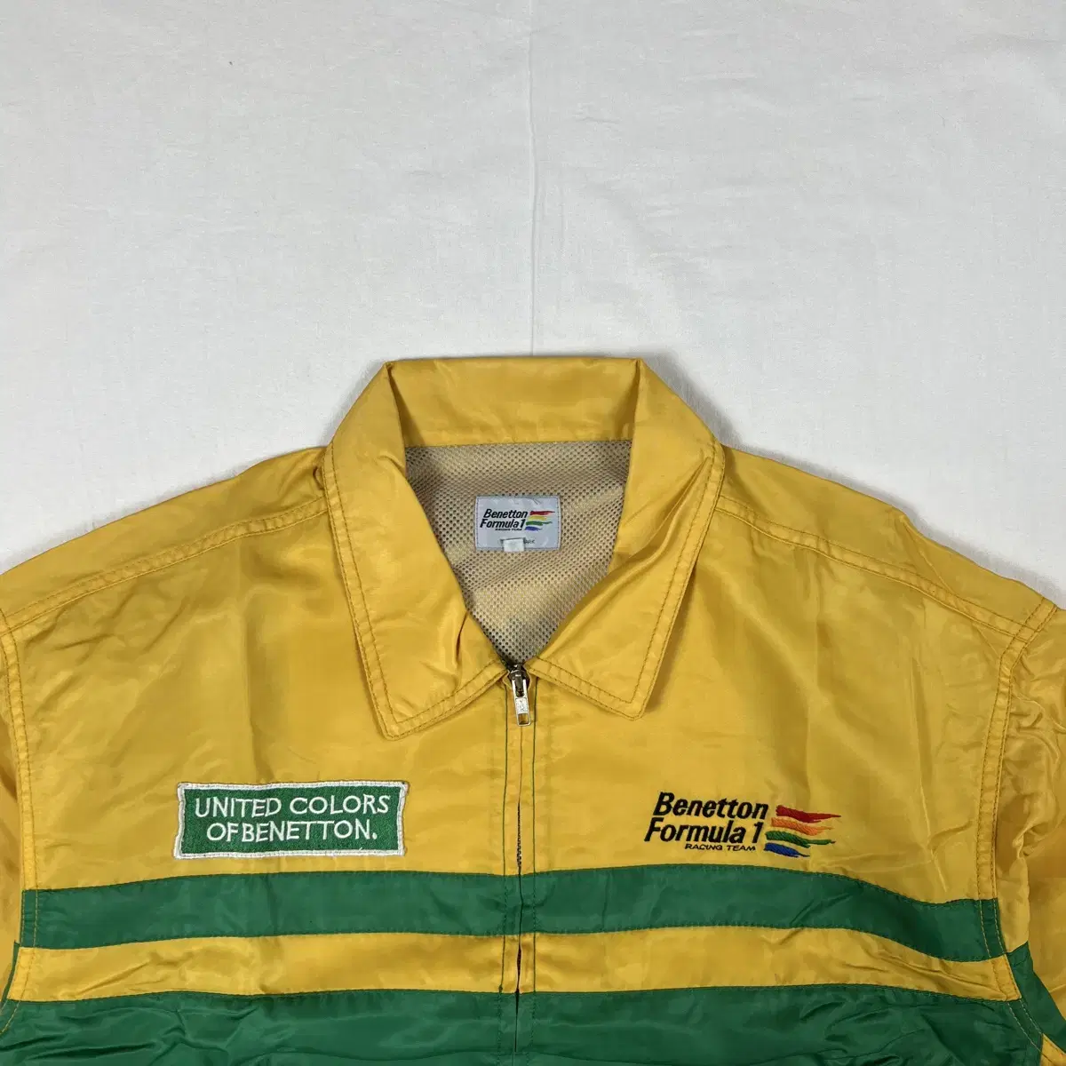 90s 베네통포뮬러1 benetton 빅로고 블루종 자켓