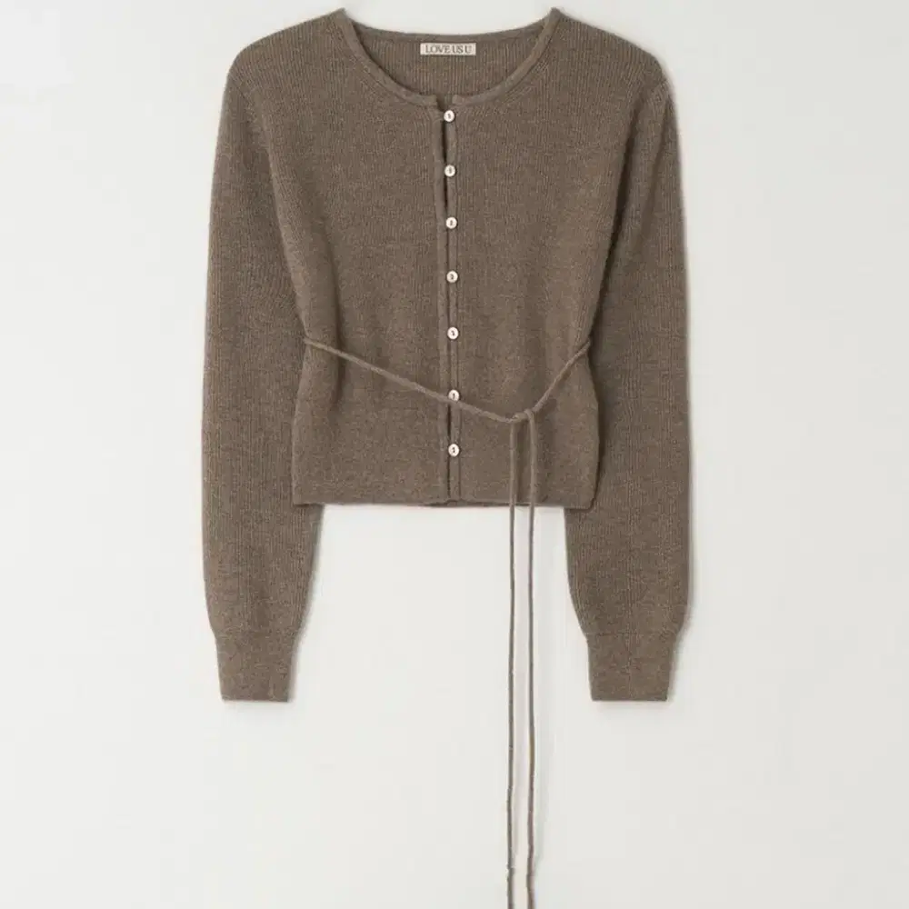 러브어스유 wool cashmink pearl cadigan brown