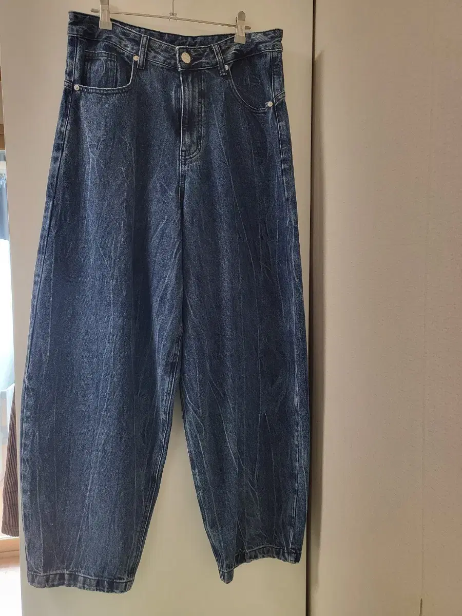 노매뉴얼 C.W WIDE DENIM PANTS - WASHED BLUE