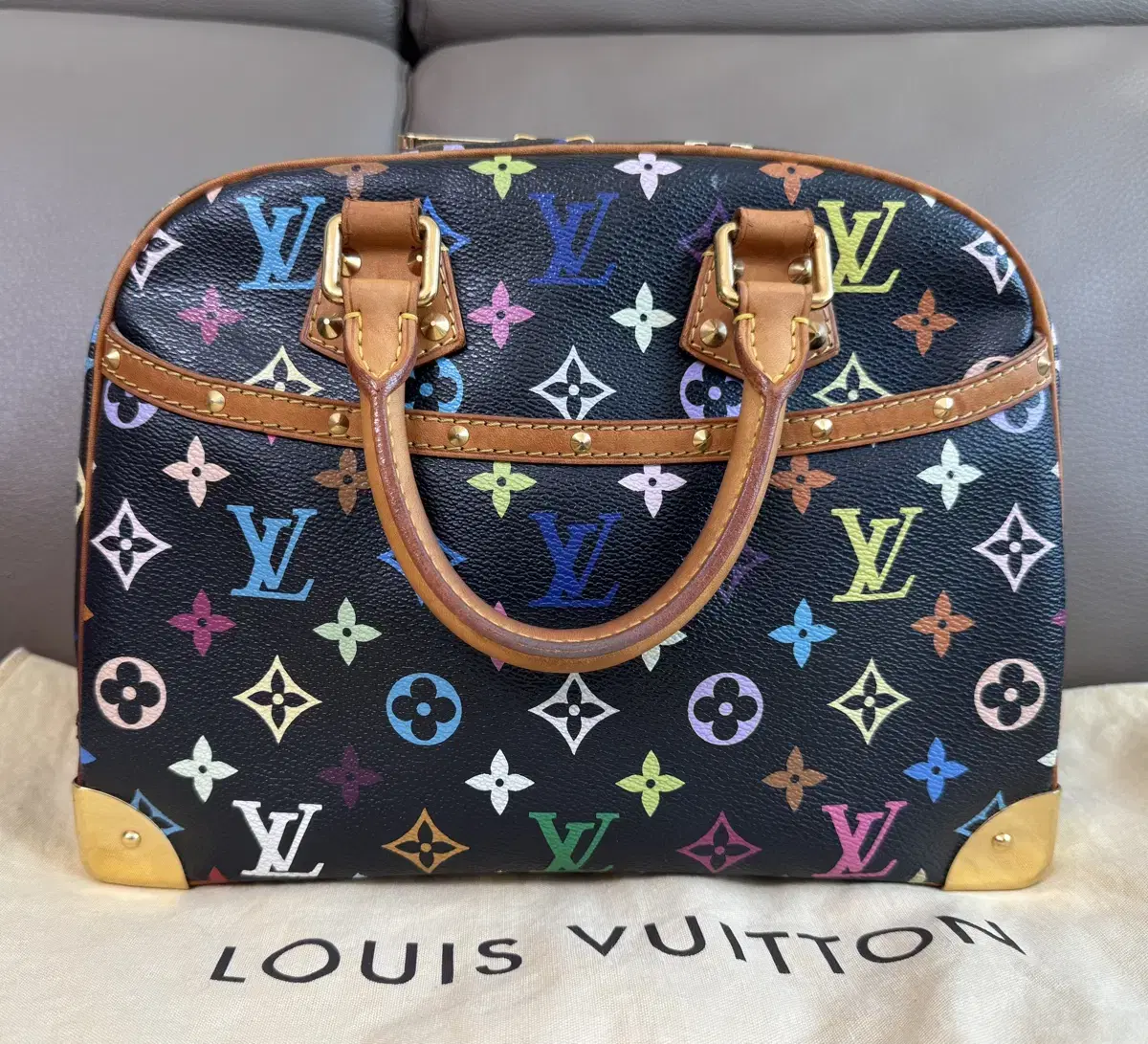 Louis Vuitton Multimonogram Trueville Tote Bag Black Takashi Murakami