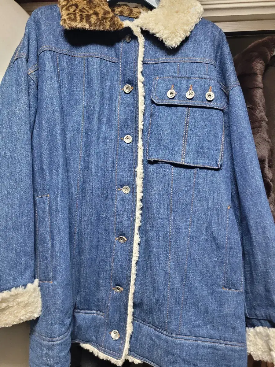 Puff denim coat