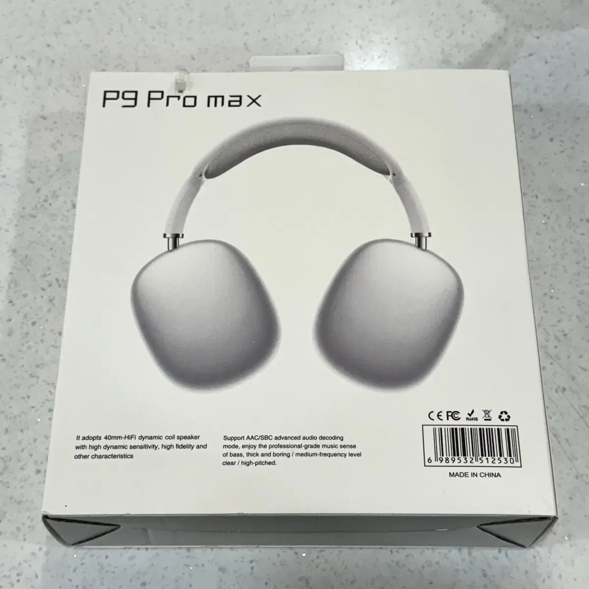 P9 Pro max 무선 블루투스 헤드셋 판매합니다! 에어팟맥스 st