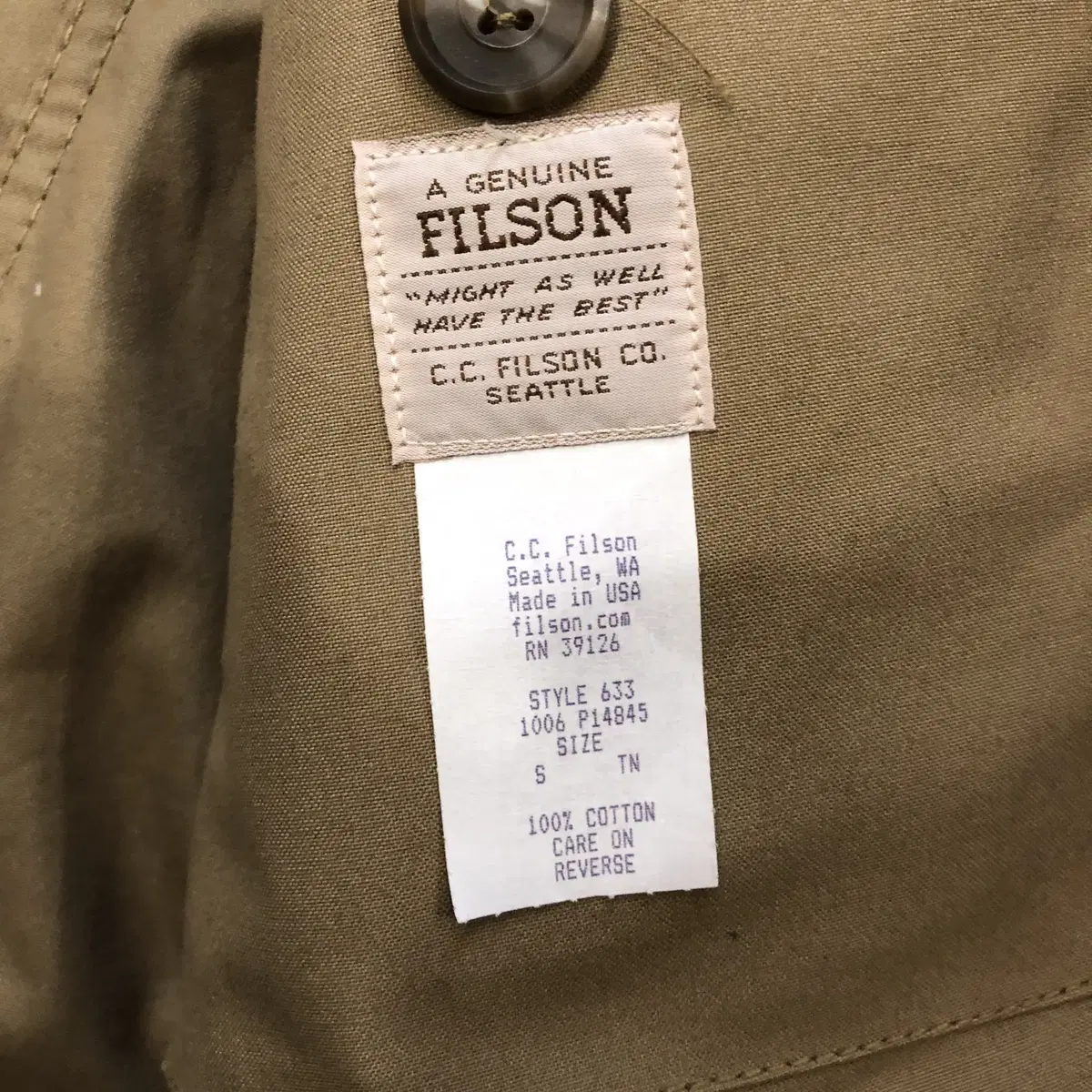 2006 Filson Tin Hunting Jacket USA made