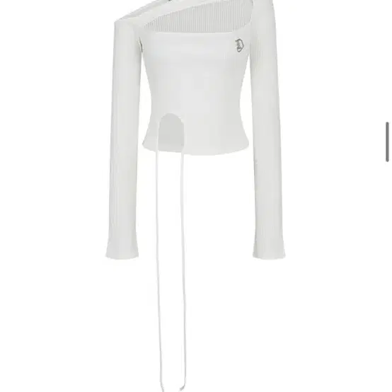 오도어 Hole slit top in white