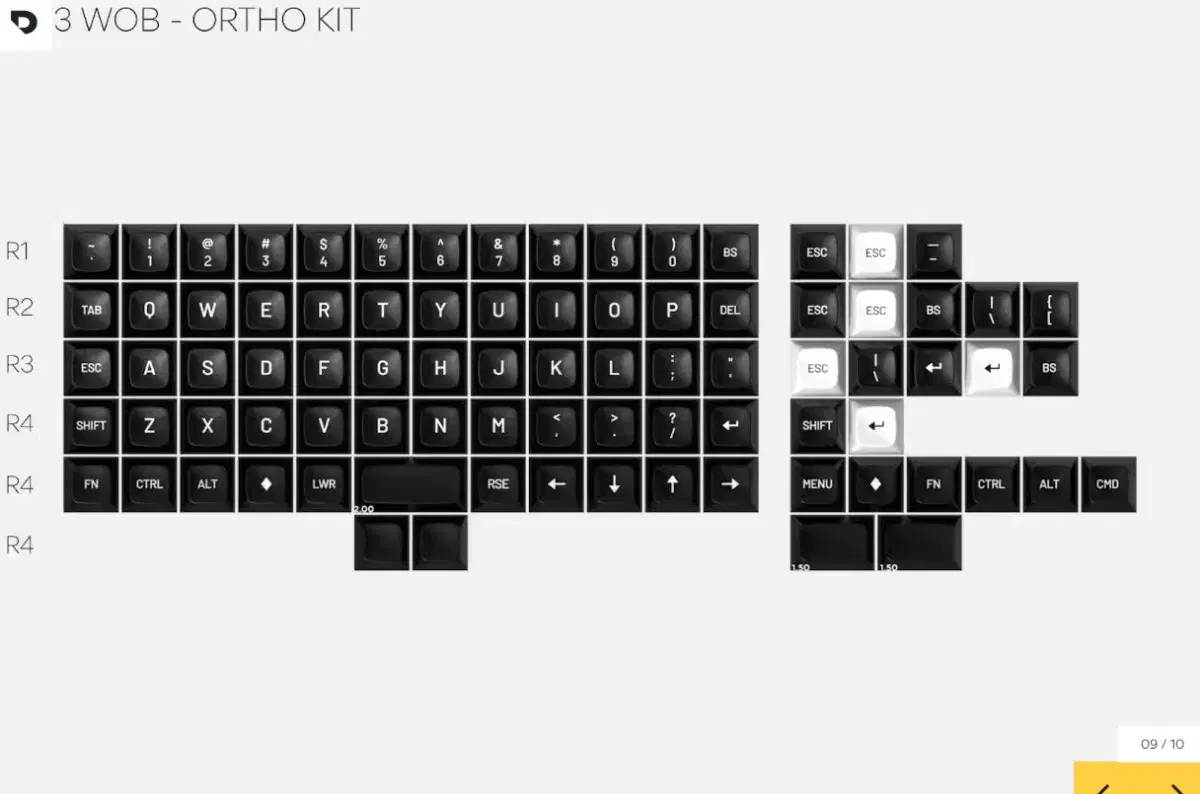 drop mt3 osmo linear kit ergonomic split keyboard keycaps