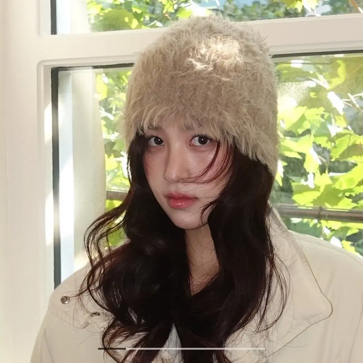 메르헨 Swan fur beanie 비니 베이지