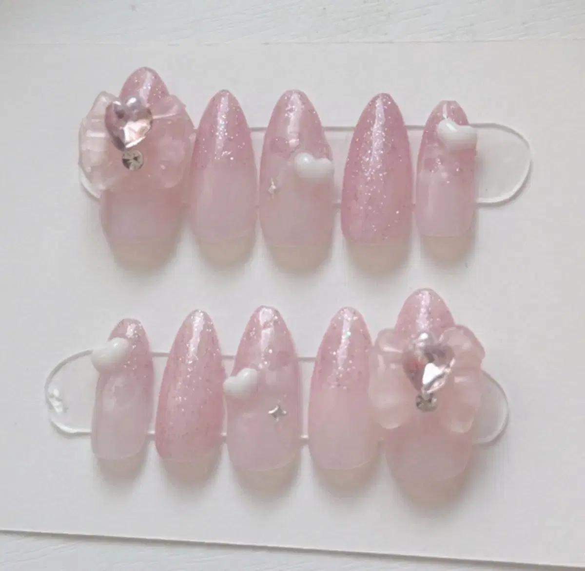 Wonyoungism Pink Lovely Heart Nail Tips