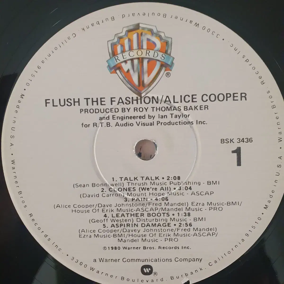 ALICE COOPER - FLUSH THE FASHION LP(미국초반