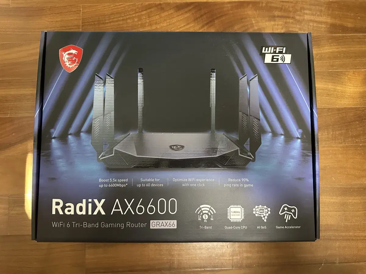 Msi radix ax6600 와이파이 공유기 풀박