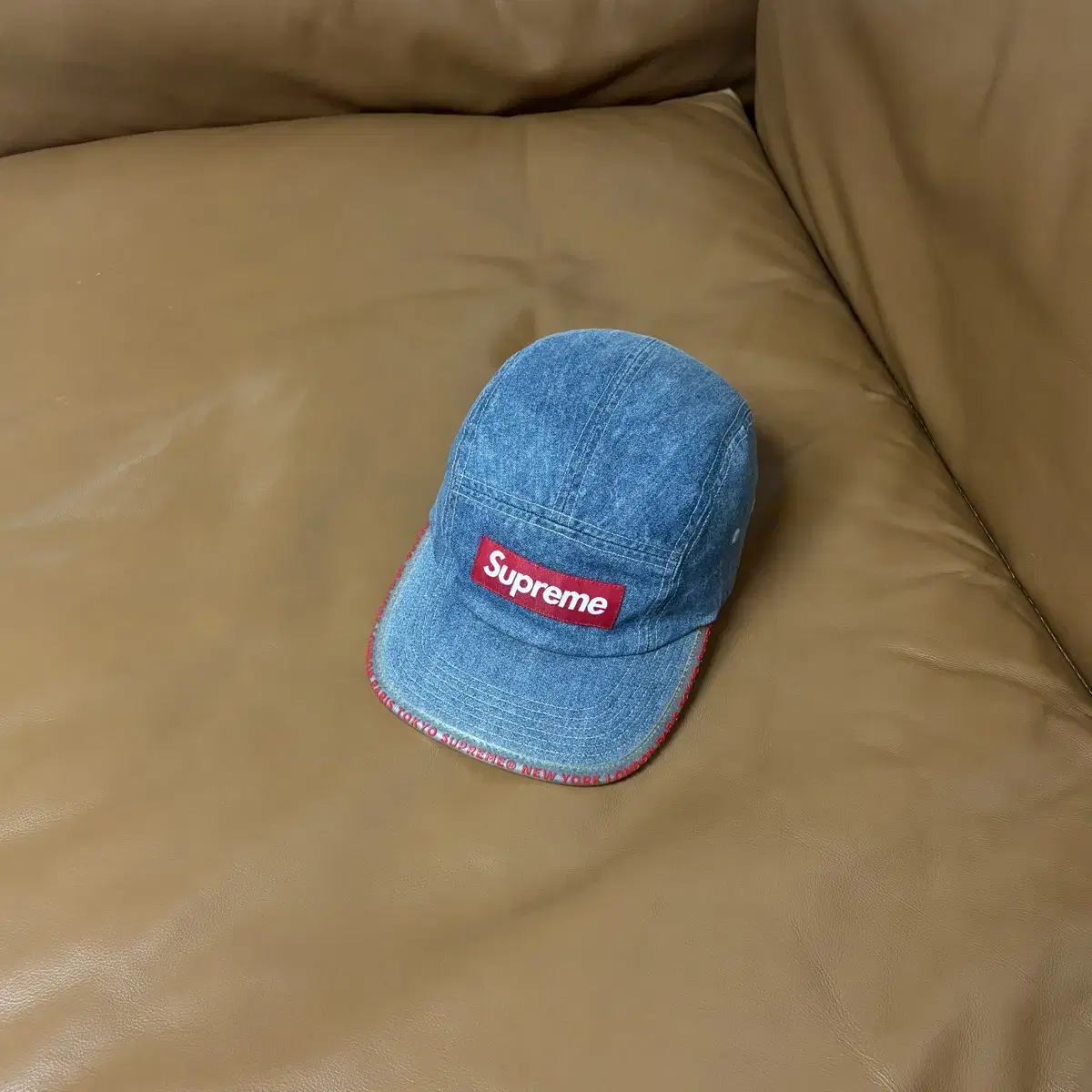 Supreme 슈프림 데님 캠프캡 모자 (Washed Denim)