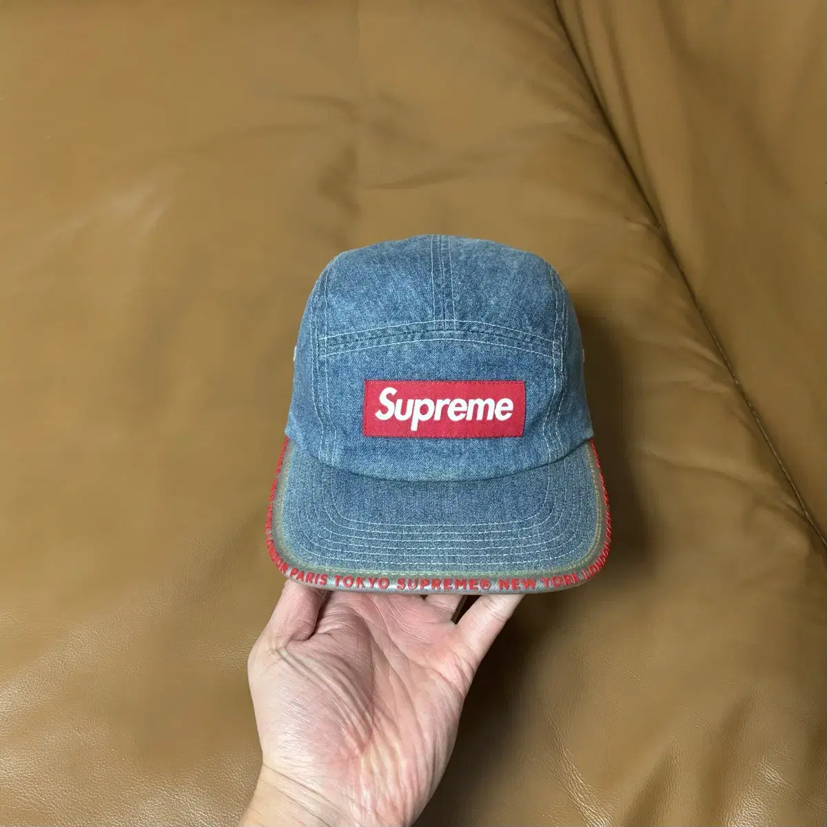 Supreme 슈프림 데님 캠프캡 모자 (Washed Denim)