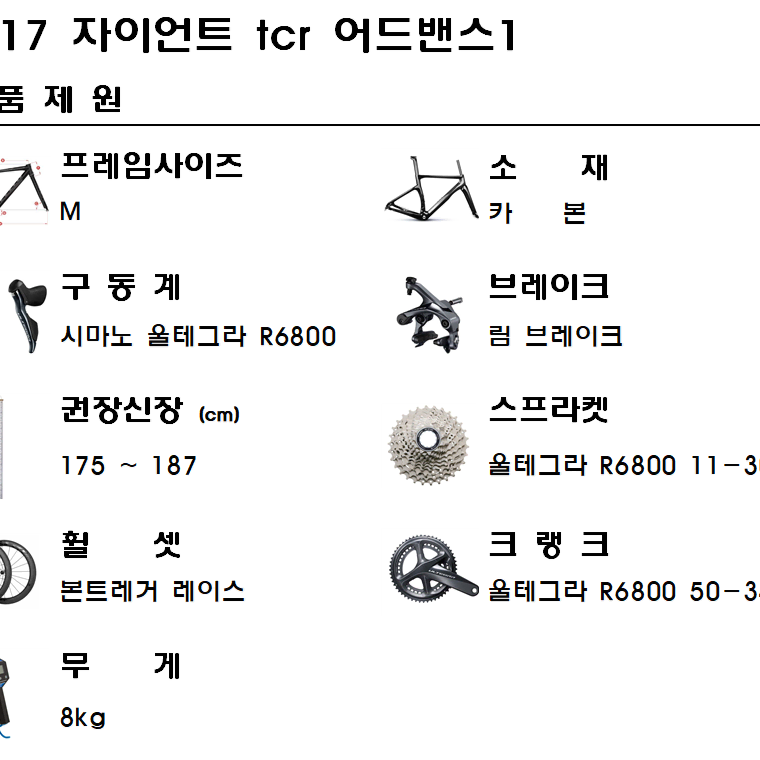 2017자이언트 TCR 어드밴스1 형광 M사이즈 울테그라 R6800