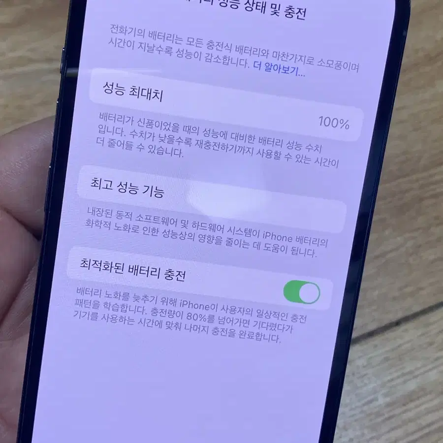 아이폰13프로 시에라블루128GB 배터리100% 뒷판이나감