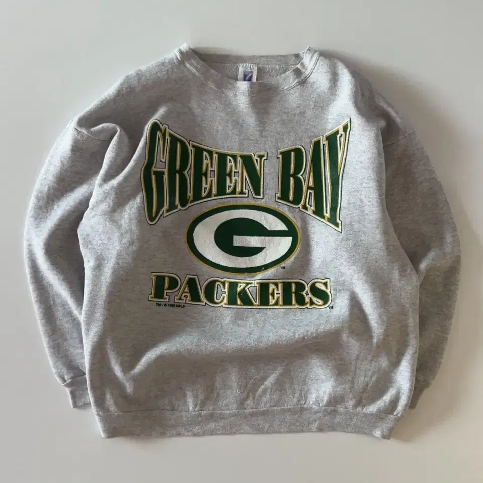 90's LOGO 7 USA GREEN BAY 레터링 맨투맨 XL