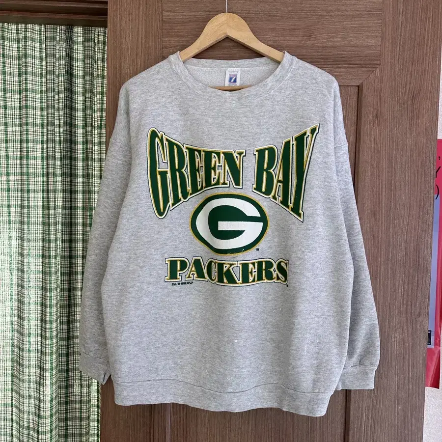 90's LOGO 7 USA GREEN BAY 레터링 맨투맨 XL