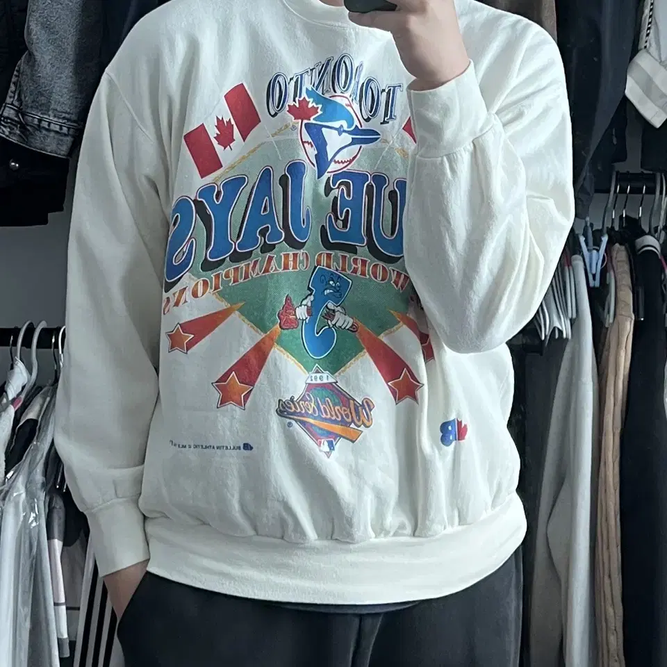 1992 blue jays 50/50 빈티지 프린팅 스웻셔츠 XL