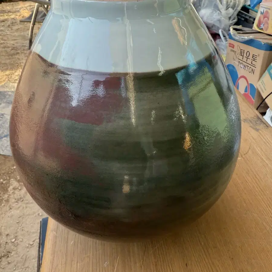 2대 토암 정암 김대진,뇌암요,진사 도자기,높이30cm,둘레87