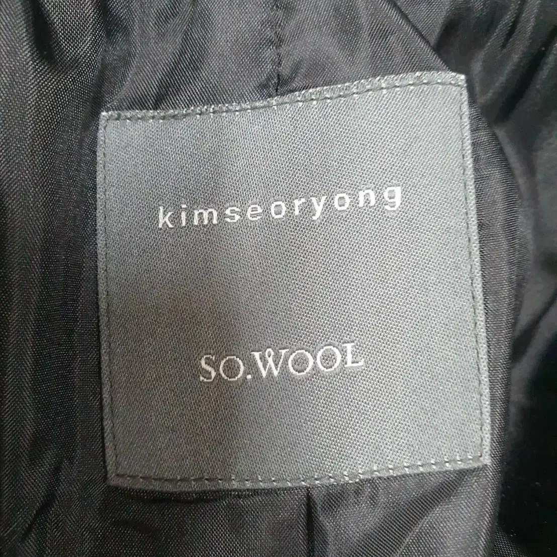 sowool 여성 블랙 울 캐시미어 코트 55