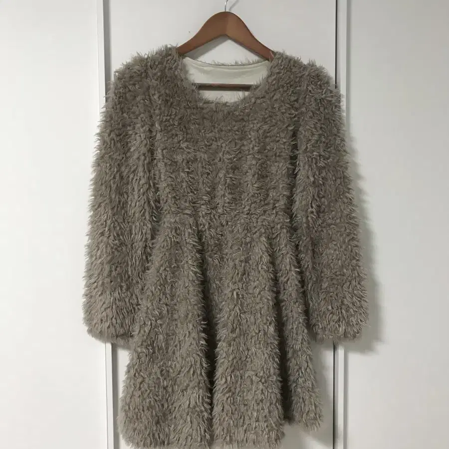 vintage flare fur one-piece