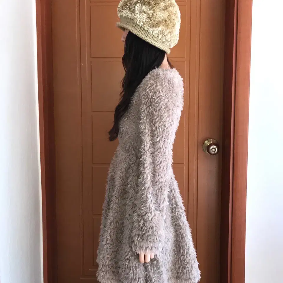 vintage flare fur one-piece