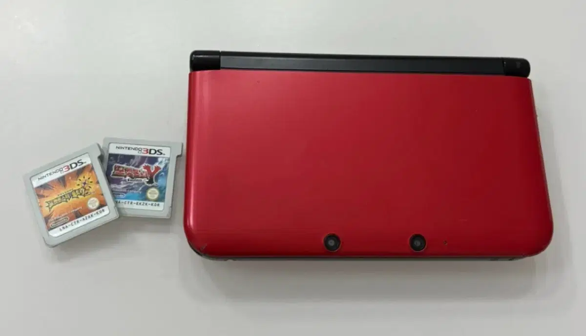 닌텐도3ds xl 레드+포켓몬스터 칩 2개 일괄