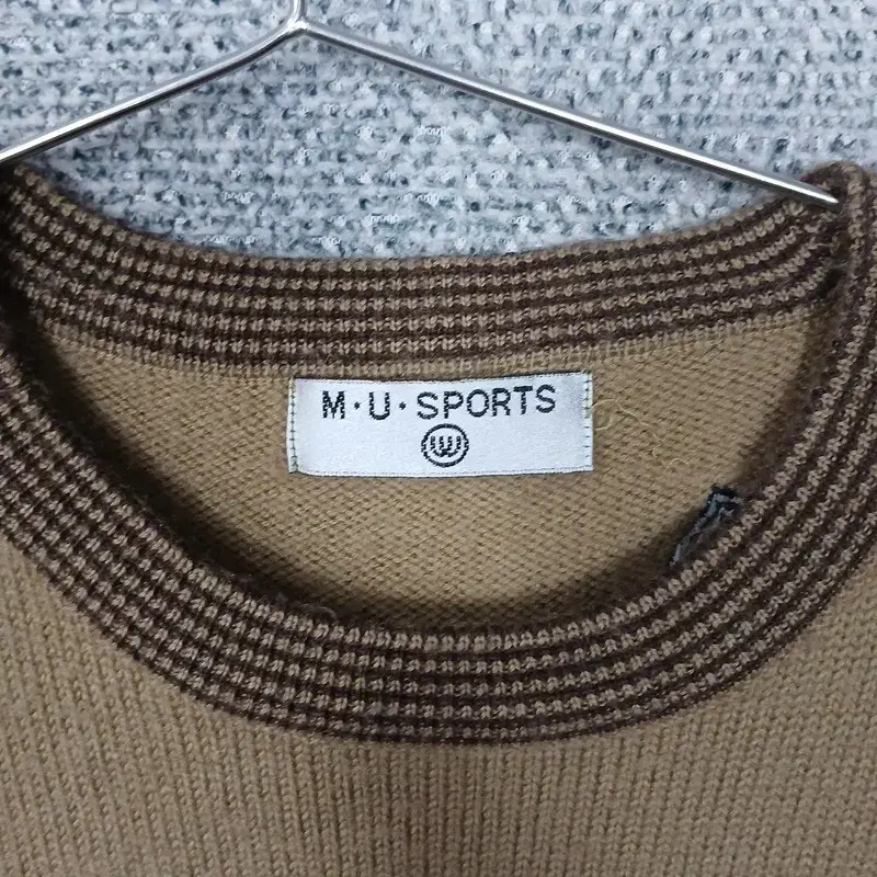 MU SPORTS 프린팅 베이지 골프 니트 조끼 XS-S