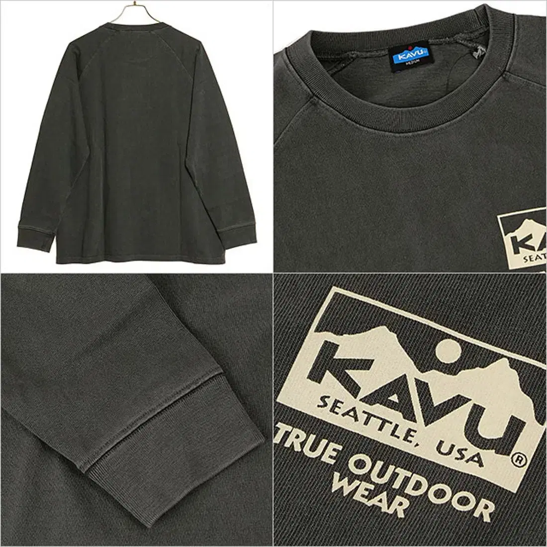 KAVU 카부 24FW 피그먼트 헤비웨이트 롱슬리브 티셔츠 블랙 XL