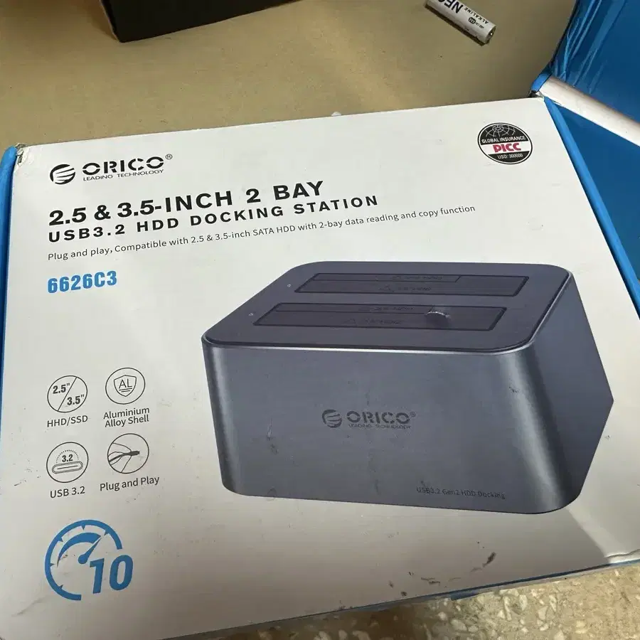 ORICO HDD 알루미늄 듀얼 하드 디스크 도킹 스테이션