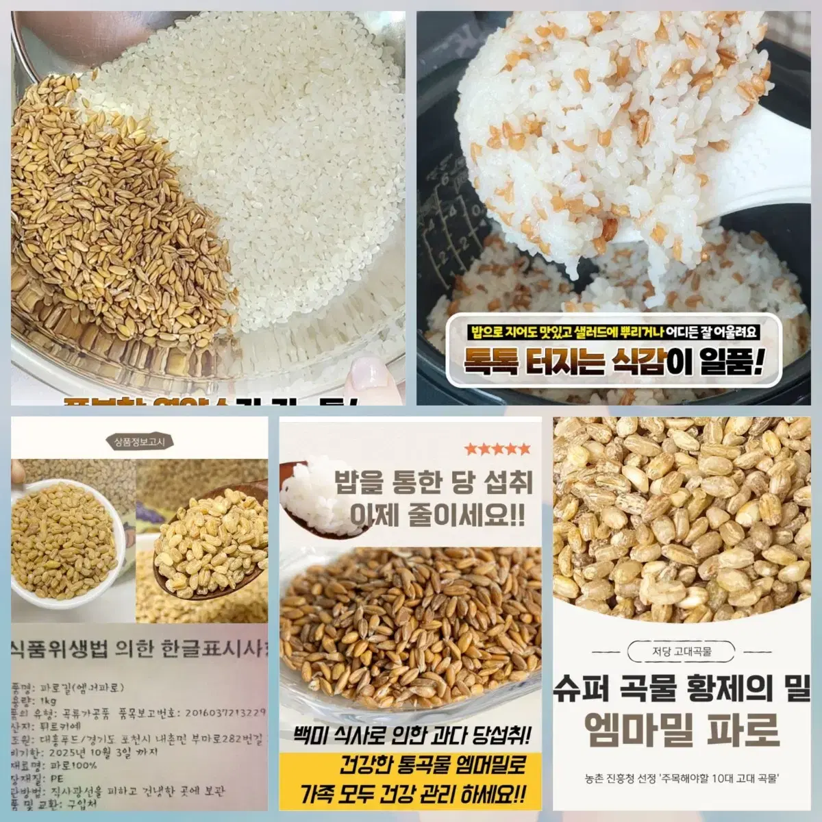 슈퍼푸드 고대곡물 엠머밀 파로1KG 11,000원 택포14,500원