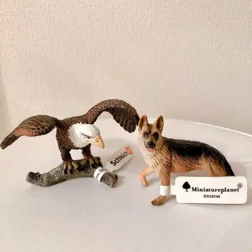 Miniatureplanet Schleich 이글 독수리 개 셰퍼드