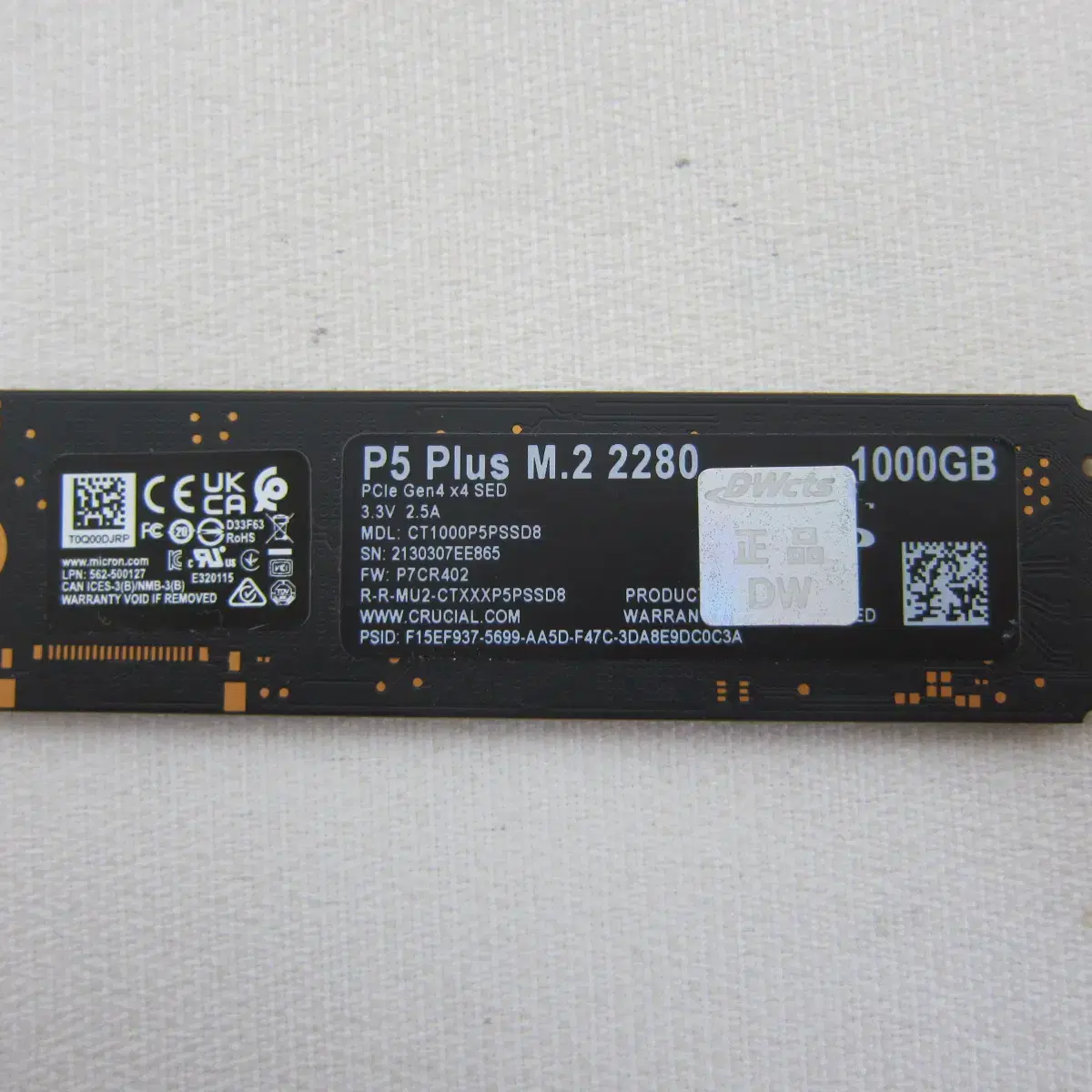 마이크론 P5 Plus M.2 NVMe 1TB (AS 2026년 30주)