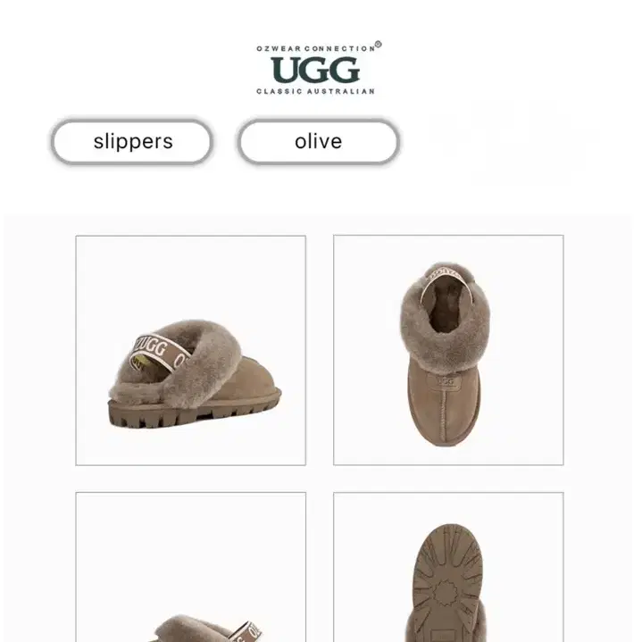 UGG/ 어그 Coquette 슬리퍼(올리브, 새상품)