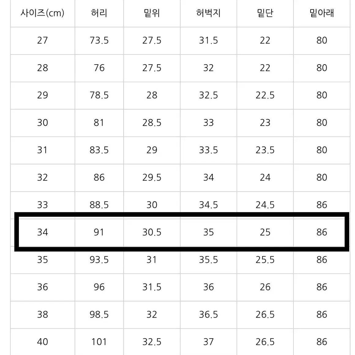 (34, 새제품 기장만 수선) 풀카운트 0105EC 에크루