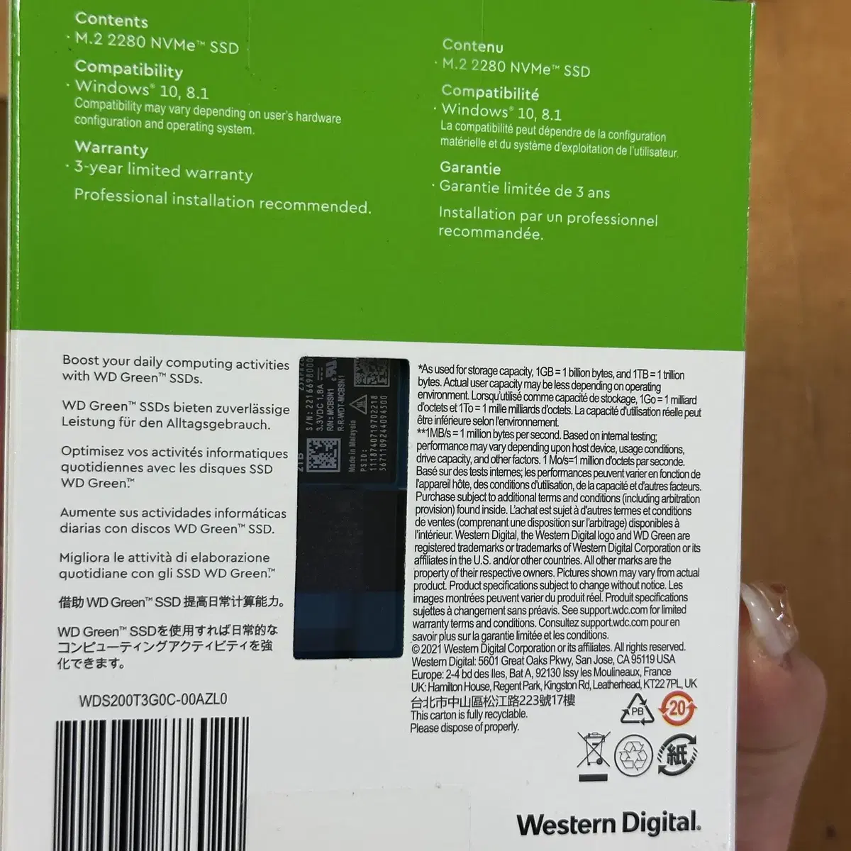 WD GREEN SN350 ssd nvme 2TB